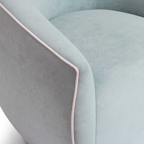 Camille Marais Contrast Piping Performance Velvet Swivel Accent Chair - image 6