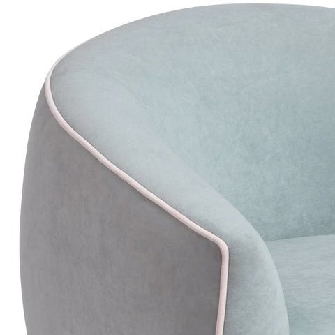Camille Marais Contrast Piping Performance Velvet Swivel Accent Chair - image 7