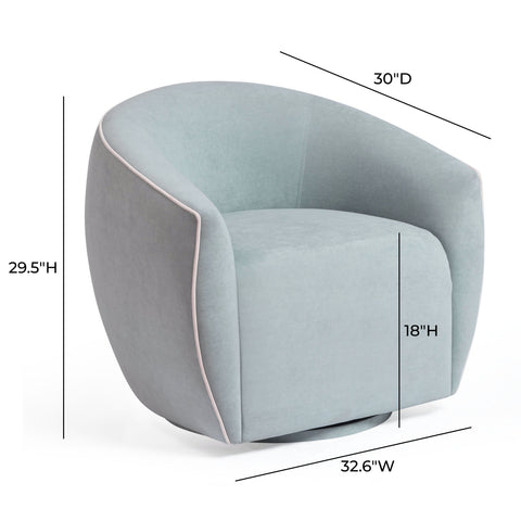 Camille Marais Contrast Piping Performance Velvet Swivel Accent Chair - image 8