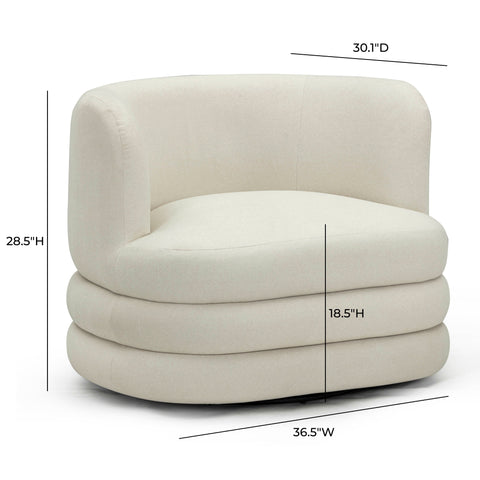 Noemie Bellamy Performance Faux Mohair Swivel Hotel Lounge Chair - image 7