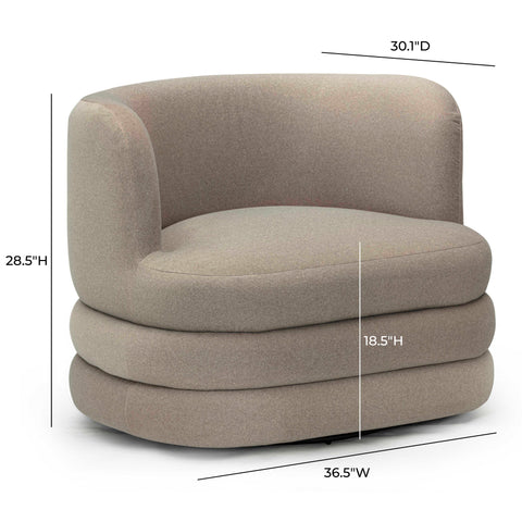 Noemie Bellamy Performance Faux Mohair Swivel Hotel Lounge Chair - image 7