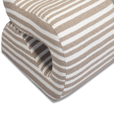 Genevieve Sorrento Taupe Organic Stripes Contract-Grade Jacquard Fabric Accent Chair - image 4