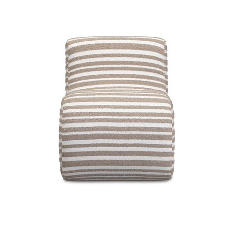 Genevieve Sorrento Taupe Organic Stripes Contract-Grade Jacquard Fabric Accent Chair - image 3