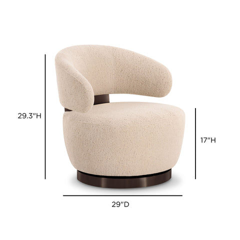 Arielle Beaumont Cream Performance Boucle Swivel Accent Chair - image 6