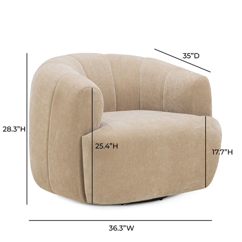Sabine Lucerne Upcycled Contract-Grade Basketweave Fabric Swivel Accent Chair - image 7