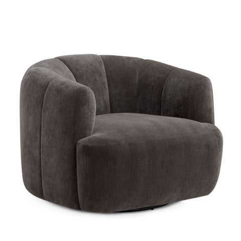 Sabine Lucerne Upcycled Contract-Grade Basketweave Fabric Swivel Accent Chair - image 3