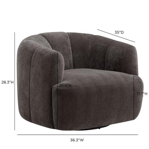 Sabine Lucerne Upcycled Contract-Grade Basketweave Fabric Swivel Accent Chair - image 8