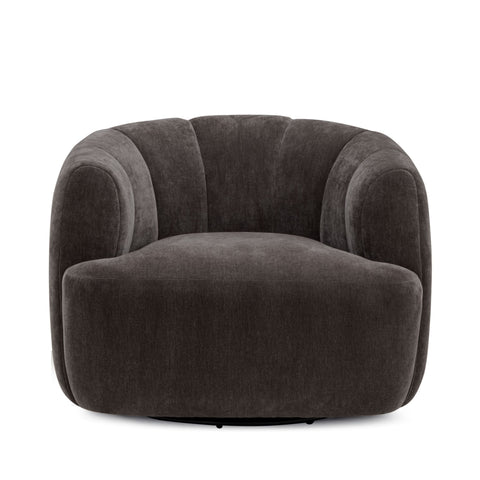Sabine Lucerne Upcycled Contract-Grade Basketweave Fabric Swivel Accent Chair - image 1