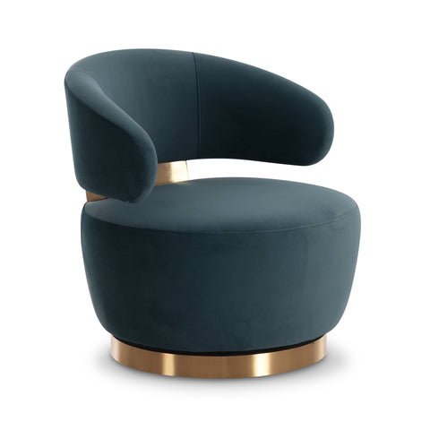 Arielle Beaumont Dark Teal Performance Velvet Swivel Accent Chair - image 3