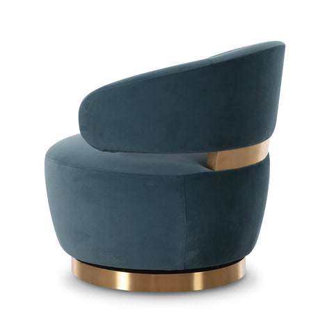 Arielle Beaumont Dark Teal Performance Velvet Swivel Accent Chair - image 4