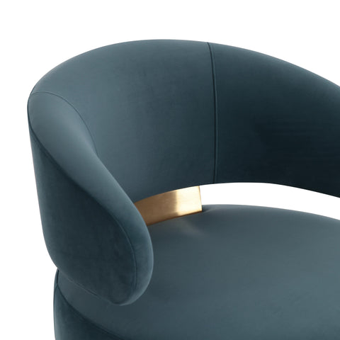 Arielle Beaumont Dark Teal Performance Velvet Swivel Accent Chair - image 5