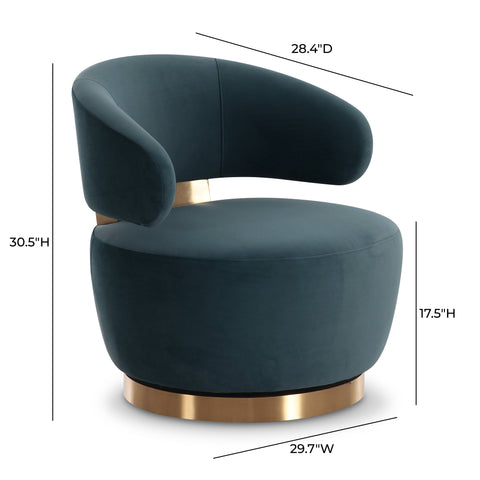 Arielle Beaumont Dark Teal Performance Velvet Swivel Accent Chair - image 6