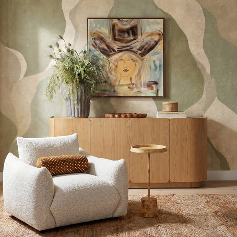 Lucienne Siena Nubby Fabric Armchair in Sand - image 2