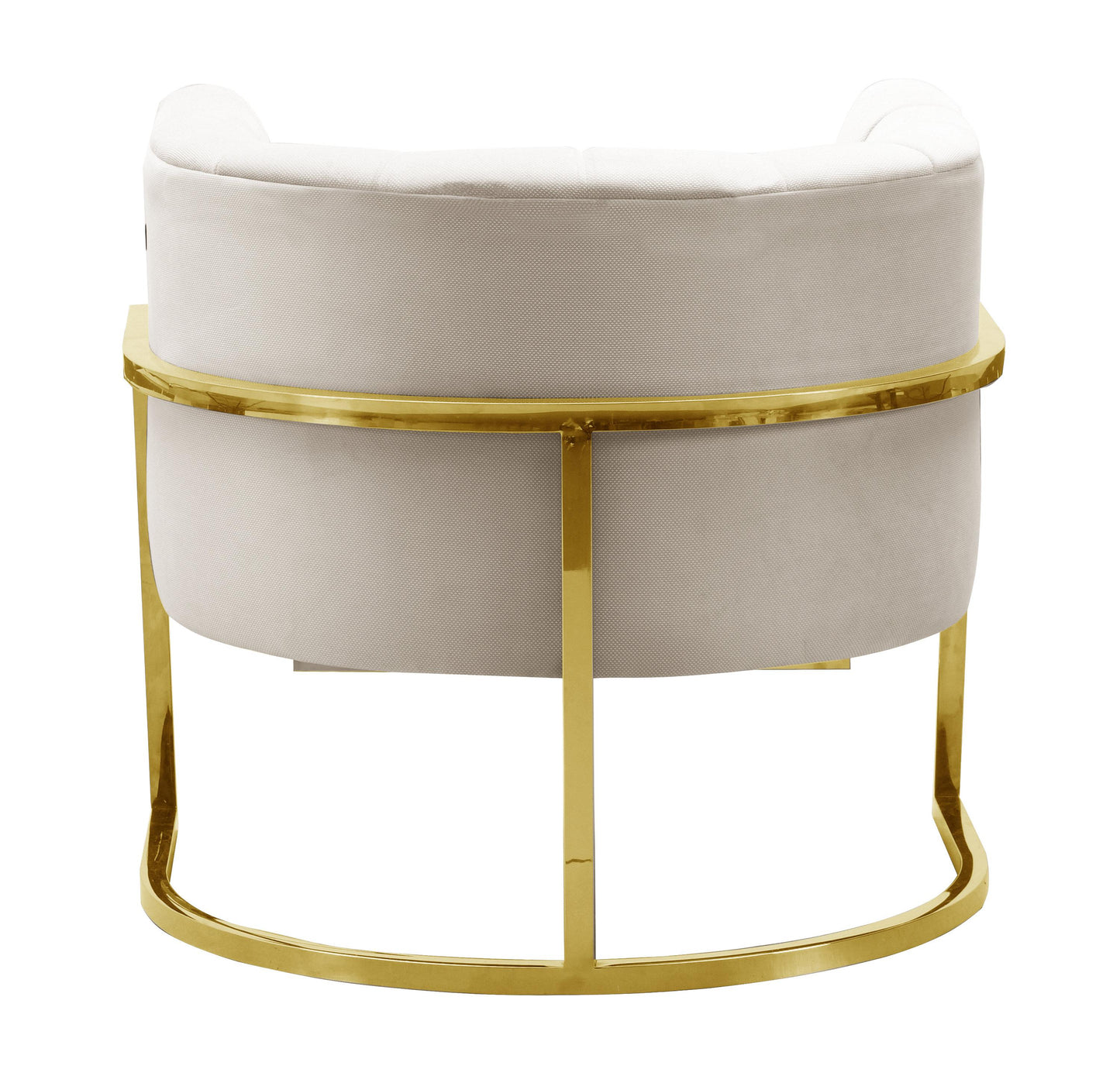 coral spotted cream chair with gold