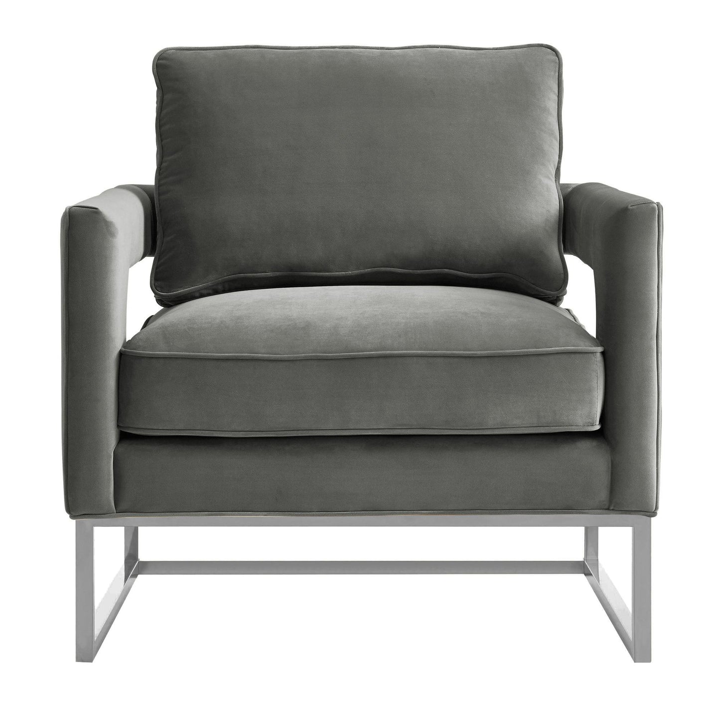 josephine grey velvet chair - silver frame