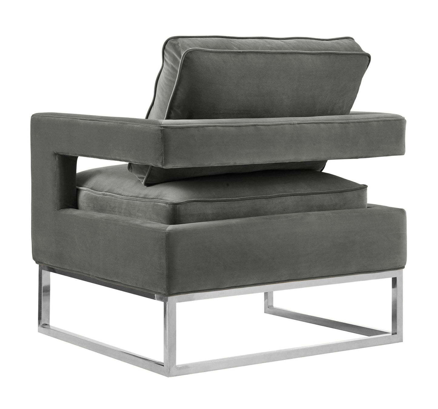 josephine grey velvet chair - silver frame