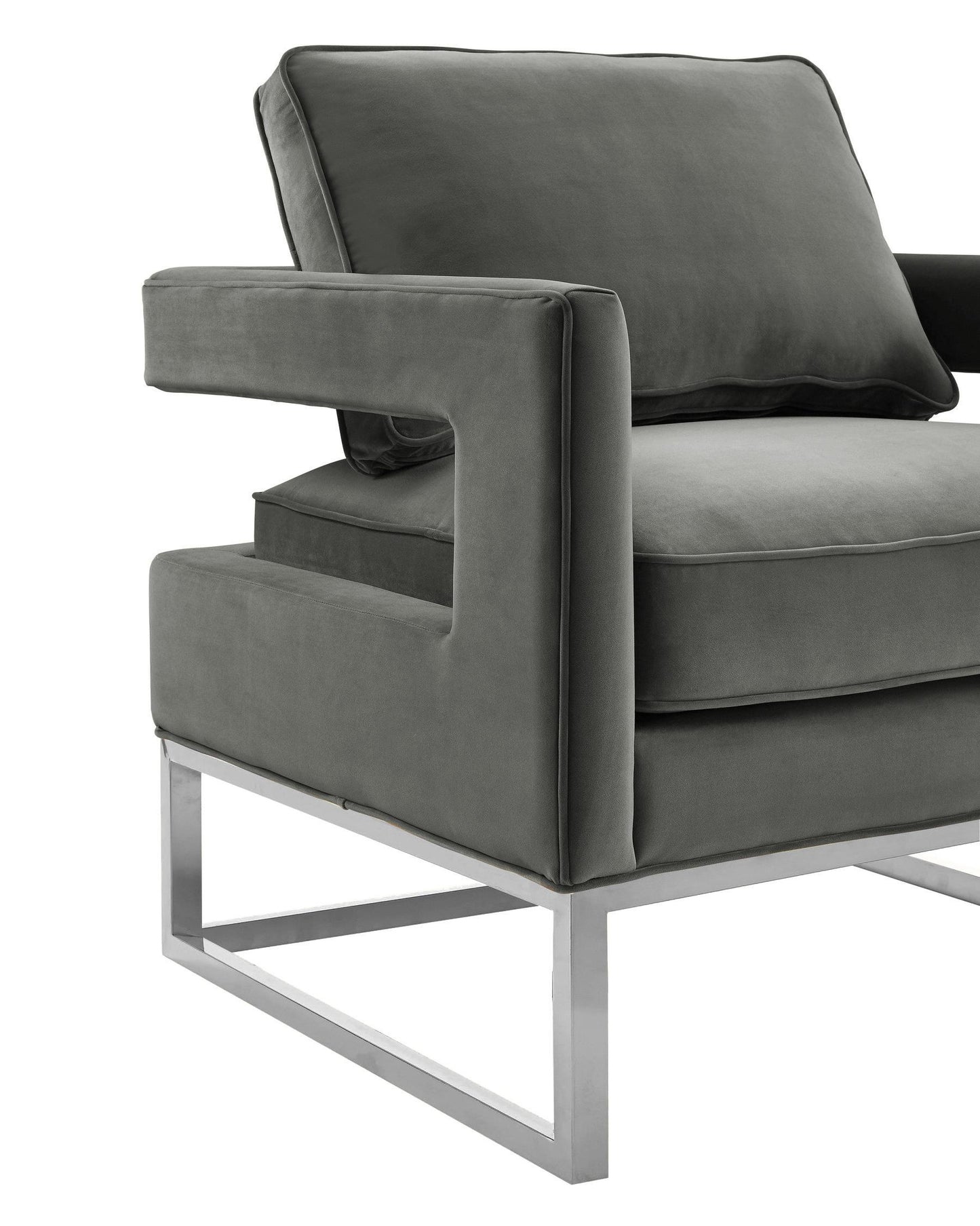 josephine grey velvet chair - silver frame