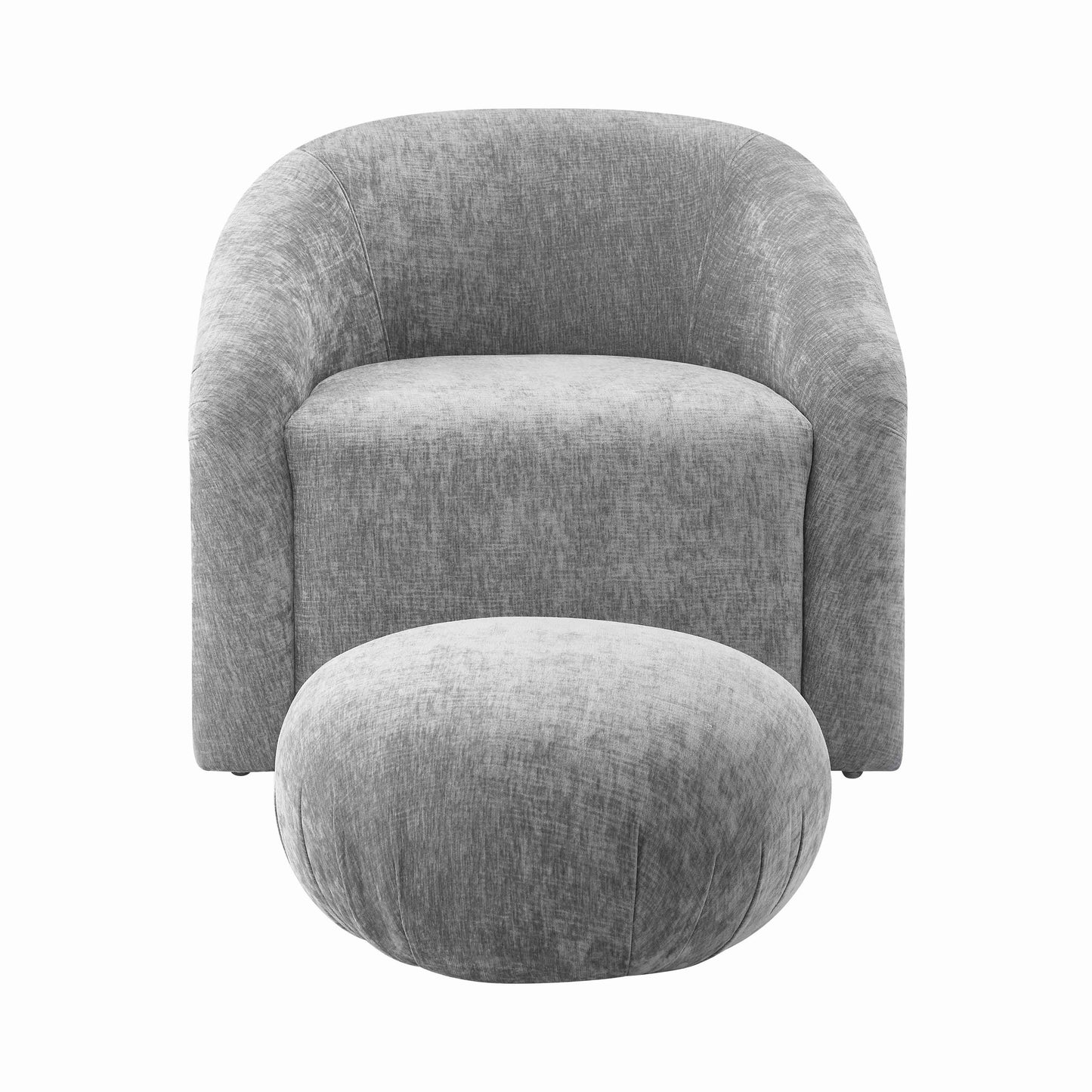 richard grey chenille chair + ottoman set