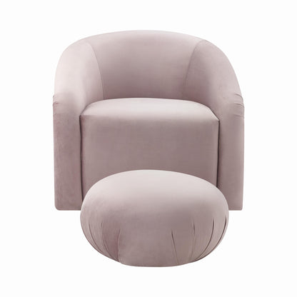Richard Mauve Velvet Chair + Ottoman Set