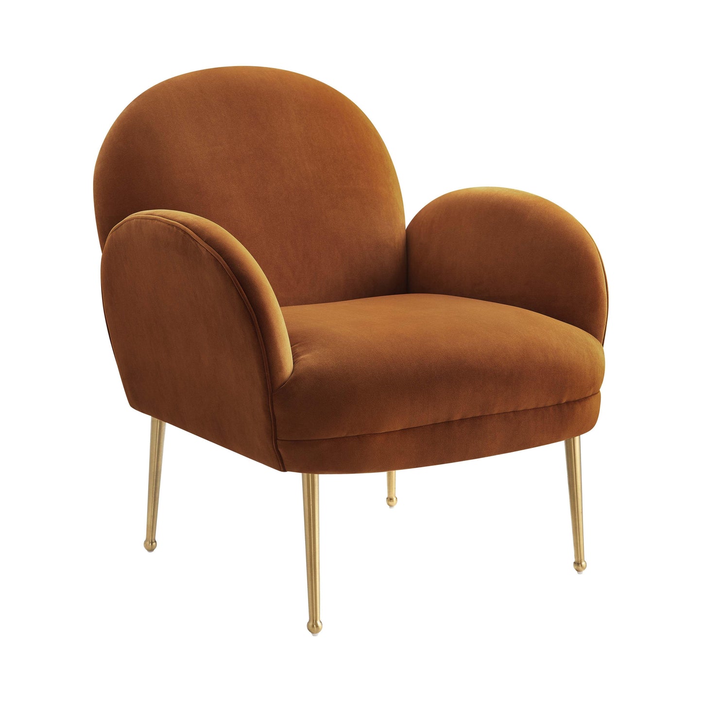 kendall cognac velvet chair