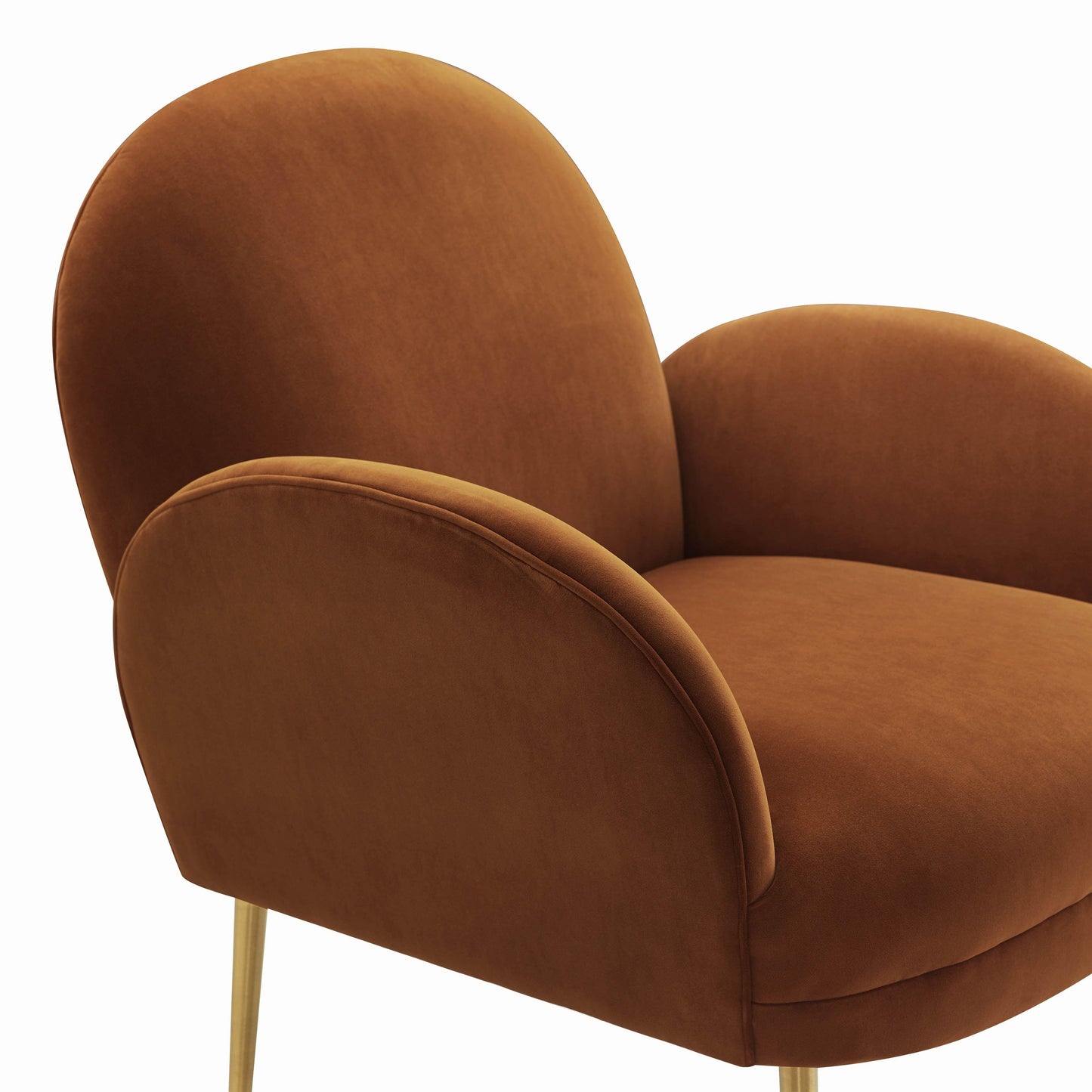 kendall cognac velvet chair