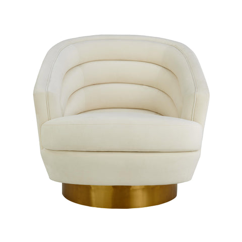 Gabrielle Cream Velvet Swivel Chair