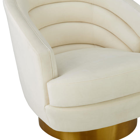 Gabrielle Cream Velvet Swivel Chair