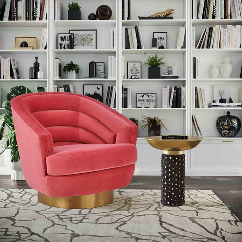 Gabrielle Hot Pink Velvet Swivel Chair