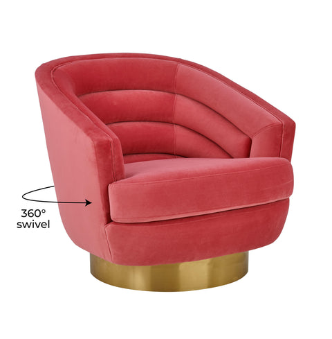 Gabrielle Hot Pink Velvet Swivel Chair