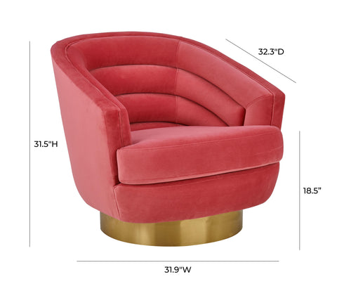 Gabrielle Hot Pink Velvet Swivel Chair