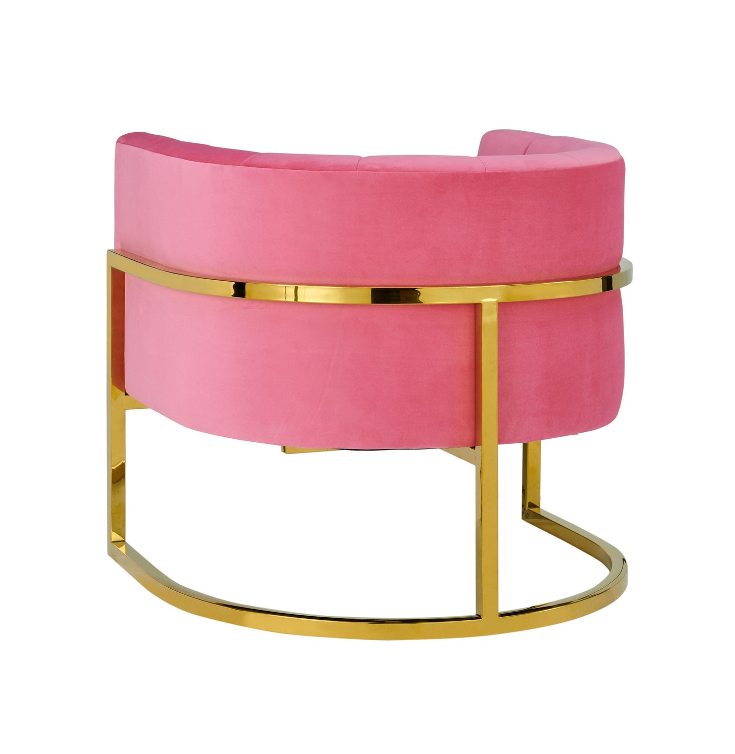 coral rose pink velvet chair