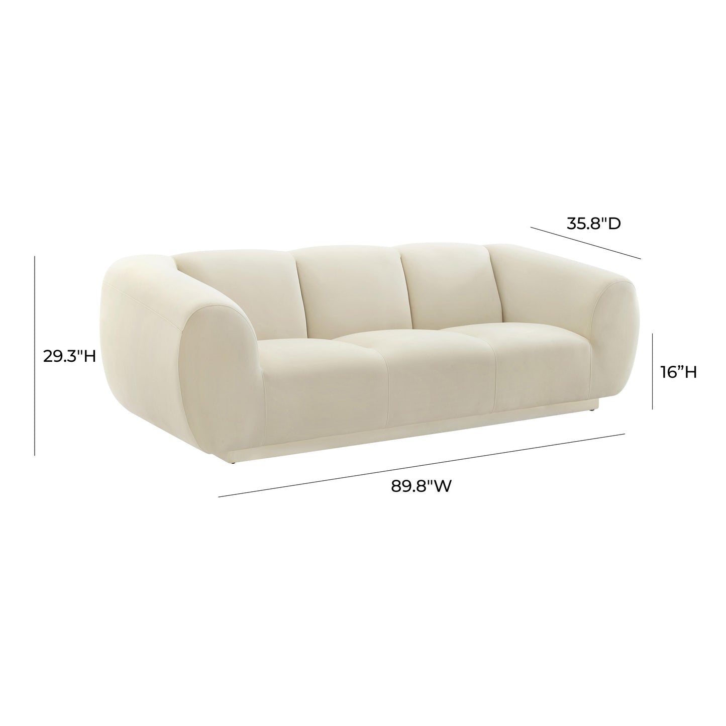 rocco cream velvet sofa