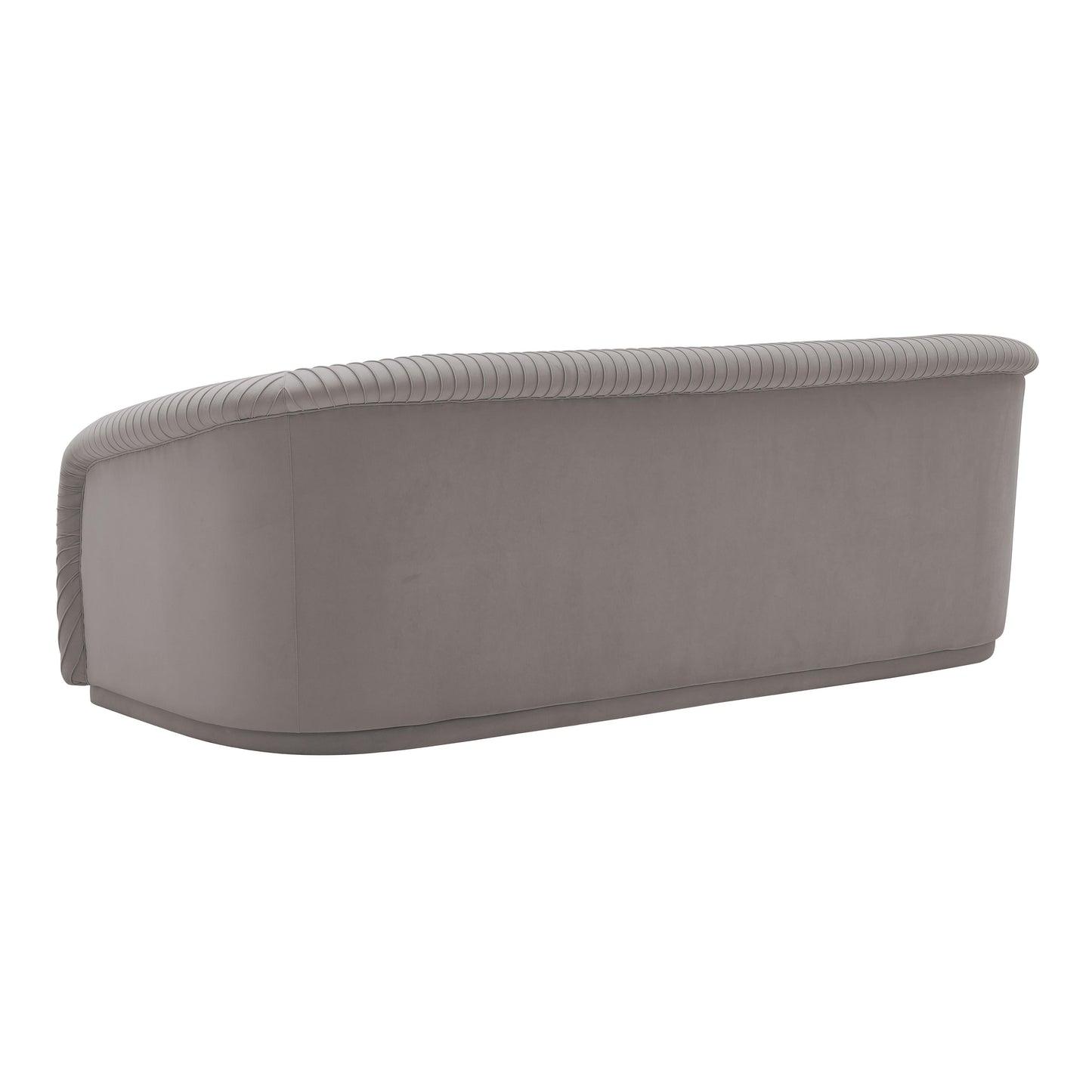 wren pleated grey velvet sofa