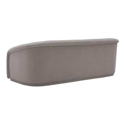 Wren Pleated Grey Velvet Sofa