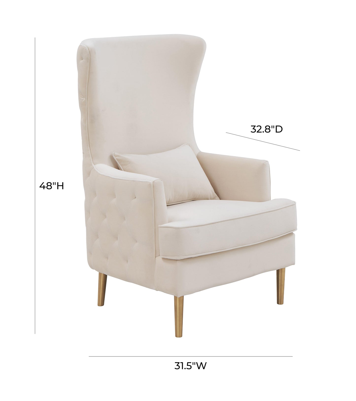 lakka cream tall tufted back chair