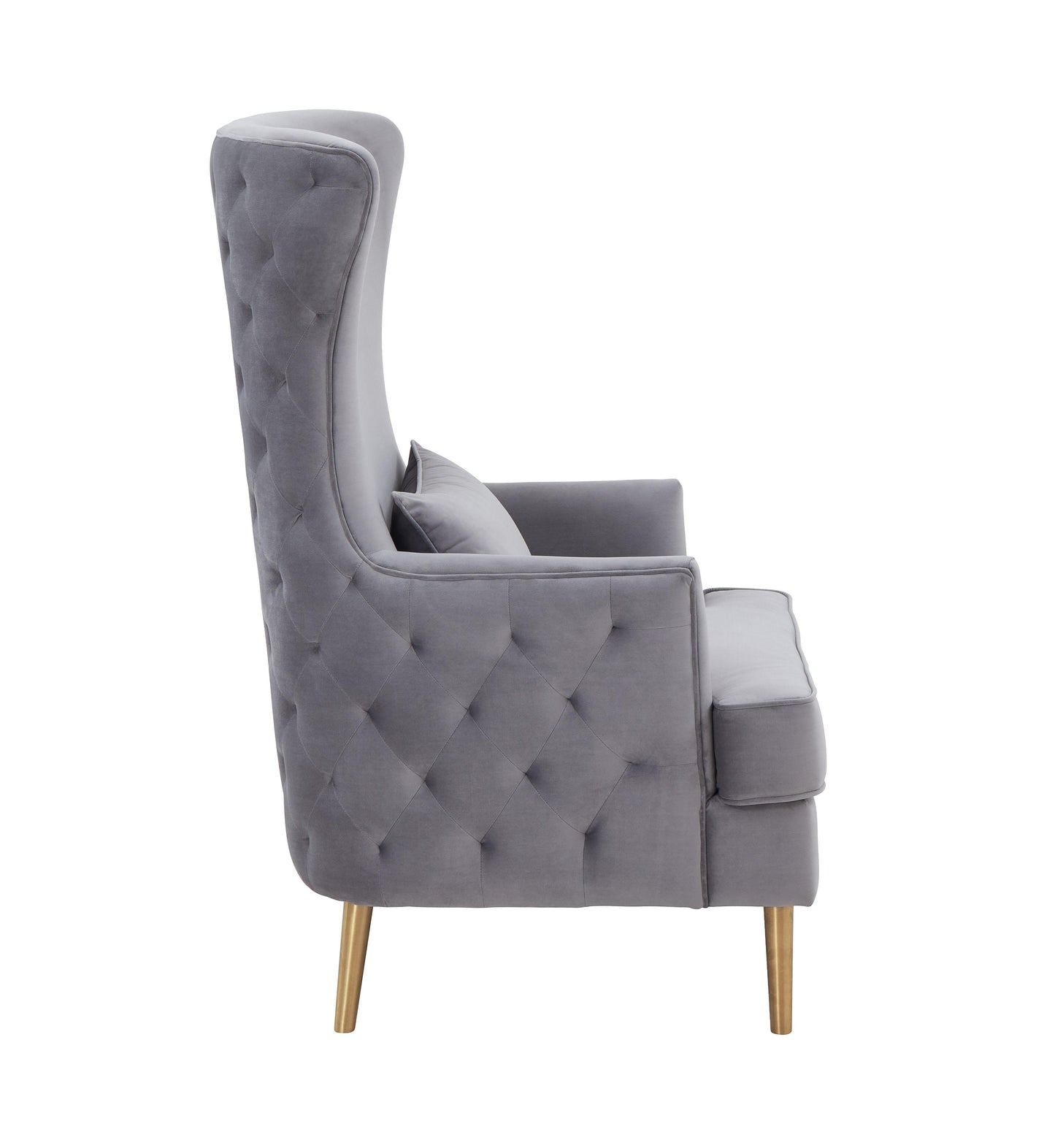 lakka grey tall tufted back chair