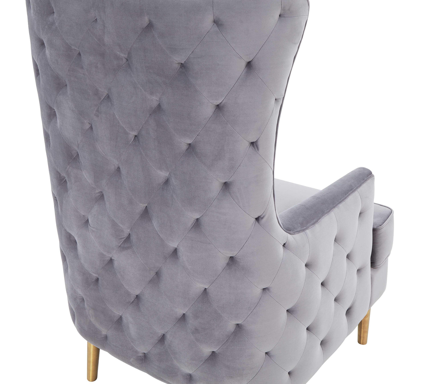 lakka grey tall tufted back chair