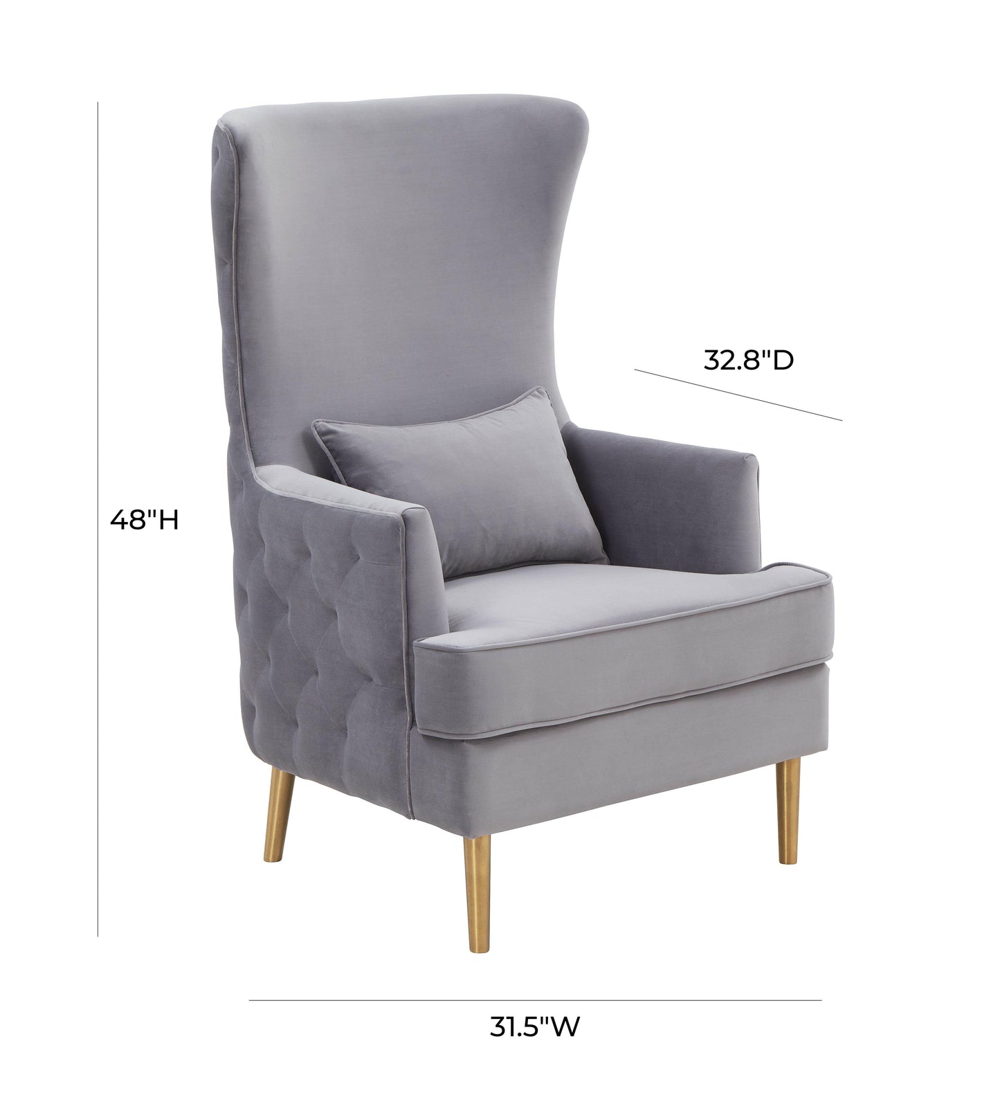 lakka grey tall tufted back chair