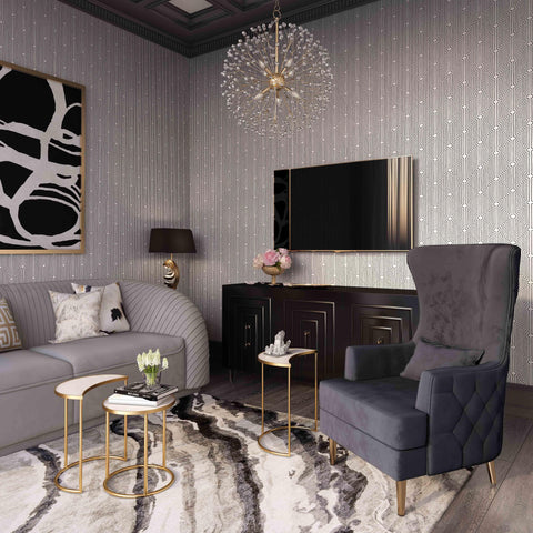 Lakka Black Tall Tufted Back Chair