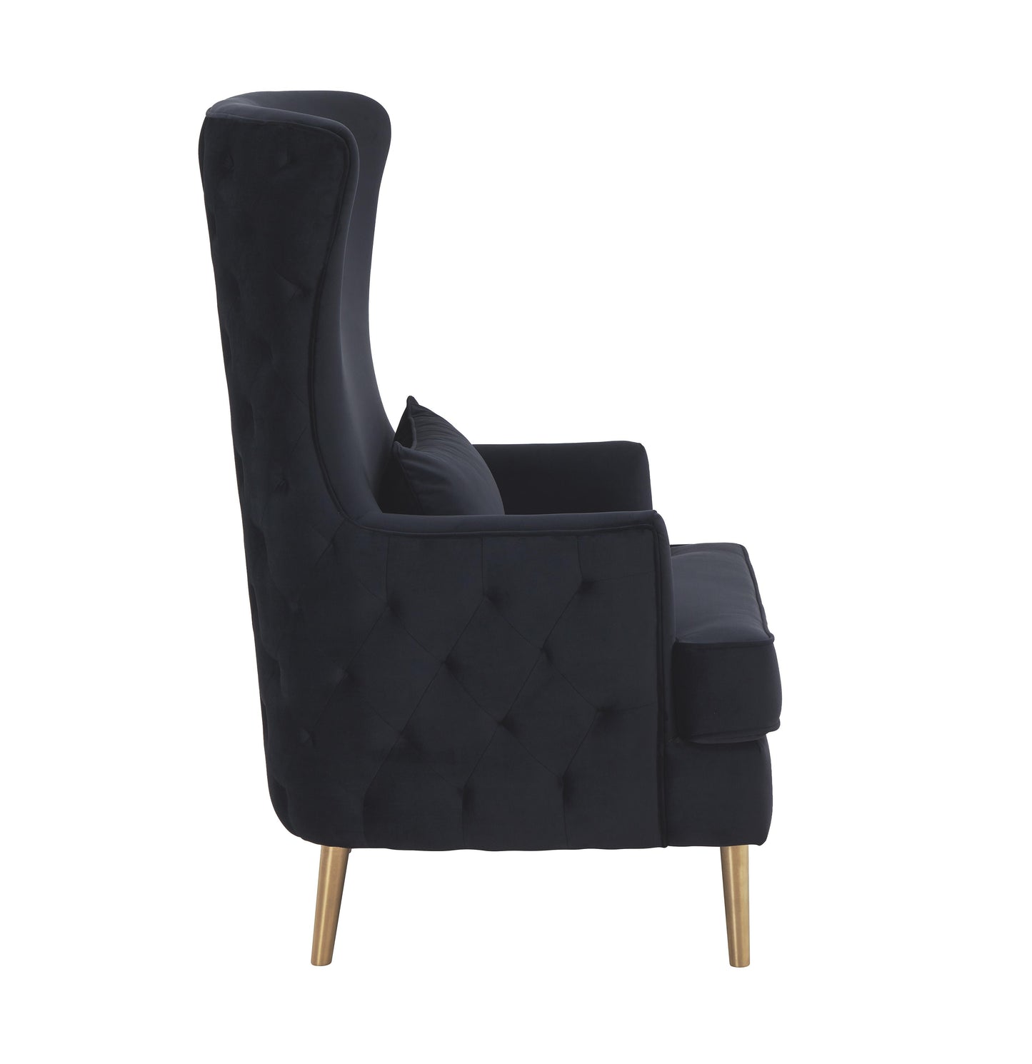 lakka black tall tufted back chair