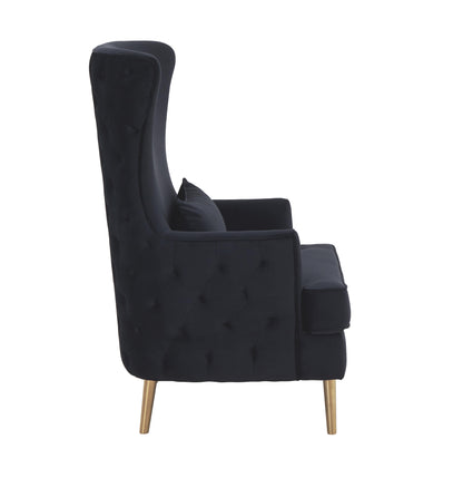 Lakka Black Tall Tufted Back Chair