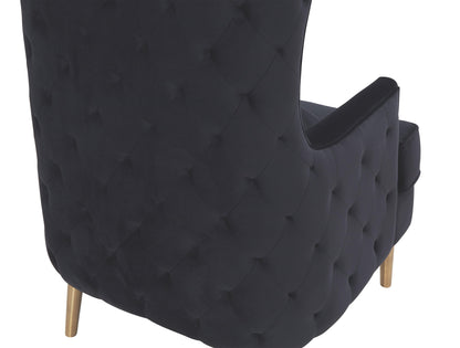 Lakka Black Tall Tufted Back Chair