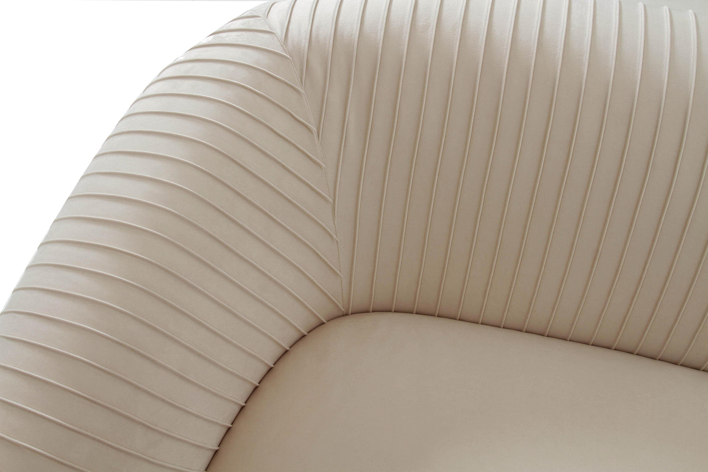 wren pleated beige velvet loveseat