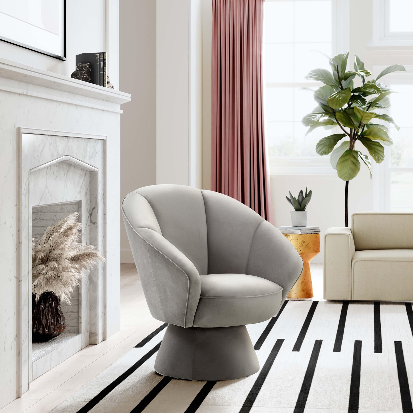 misty grey accent chair