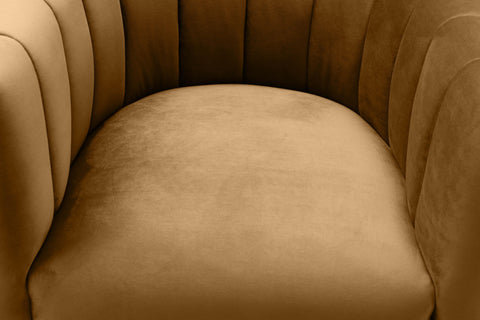 Coral Cognac Velvet Chair