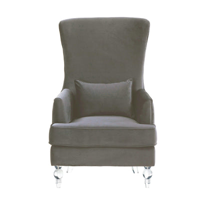 Alana Tall Chair with Acrylic Legs - Grey