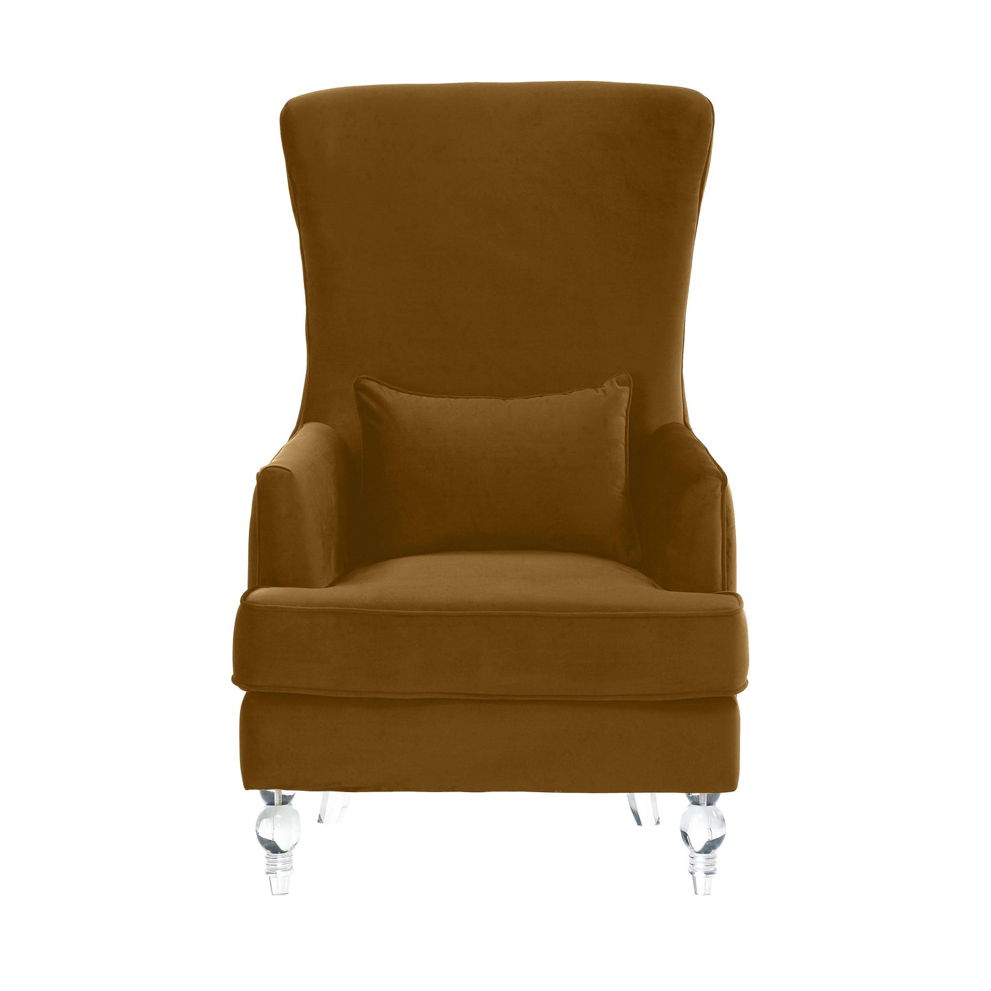 alana tall chair with acrylic legs - cognac