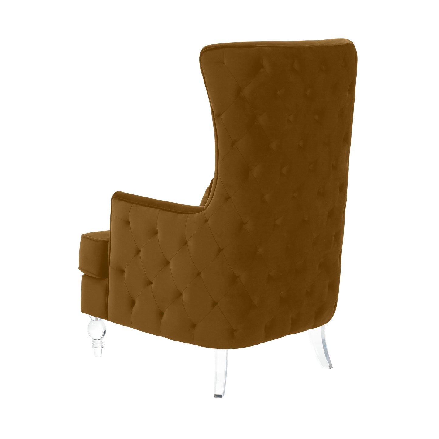 alana tall chair with acrylic legs - cognac