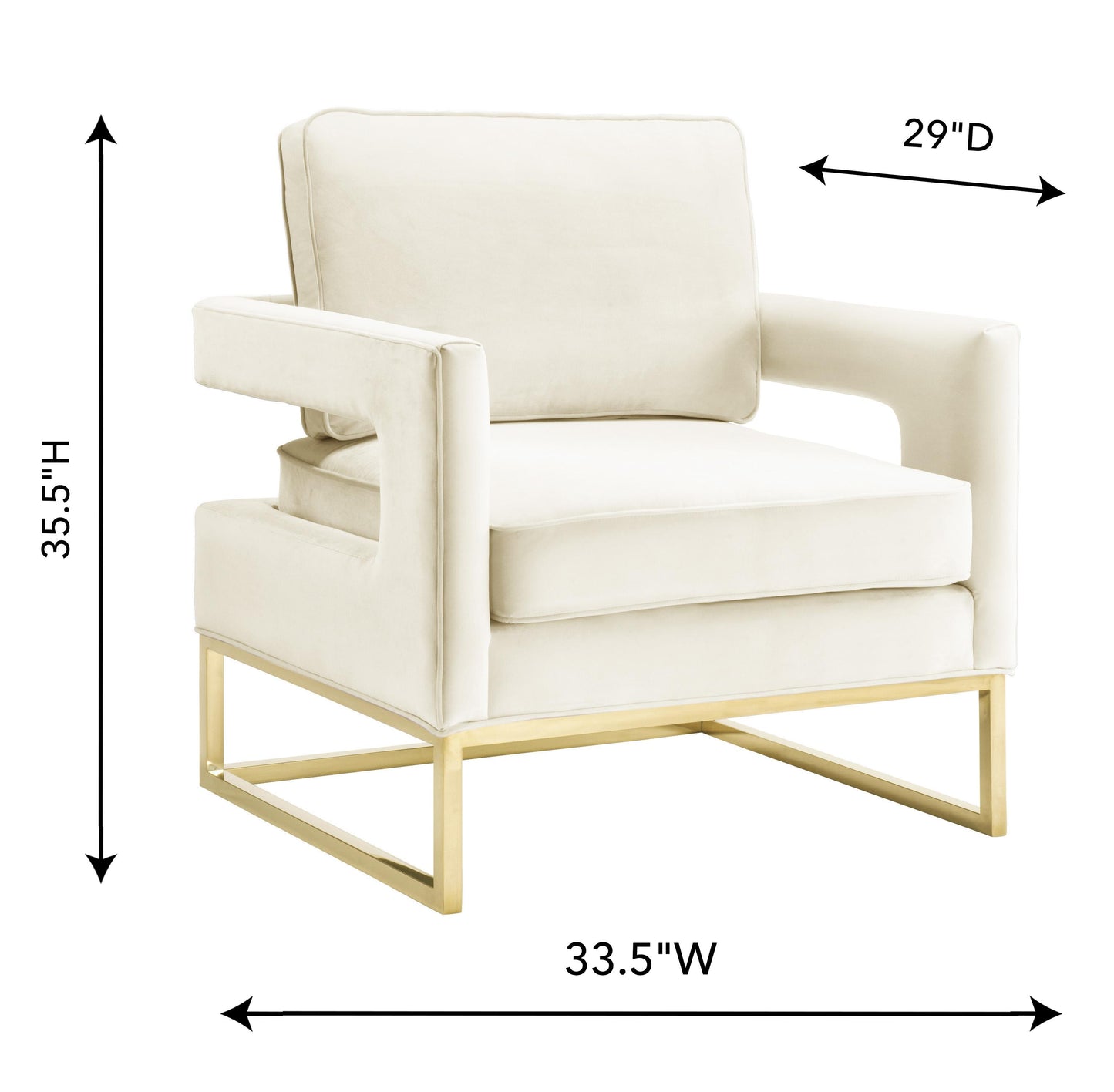 josephine cream velvet chair