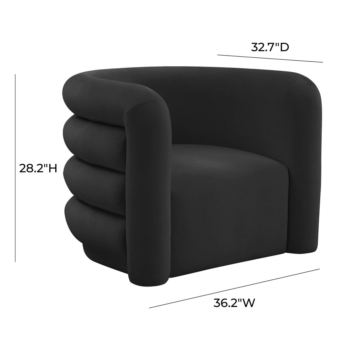 tildy black velvet lounge chair